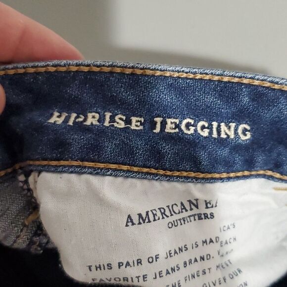 𝅺AMERICAN Eagle 28x26 super stretch X size 6 high rise jeggings - Picture 7 of 8